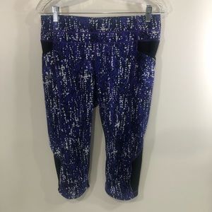 Athleta Purple Black White Capri Leggings